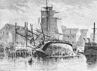 Navires baleiniers à New Bedford, Massachusetts, 1882